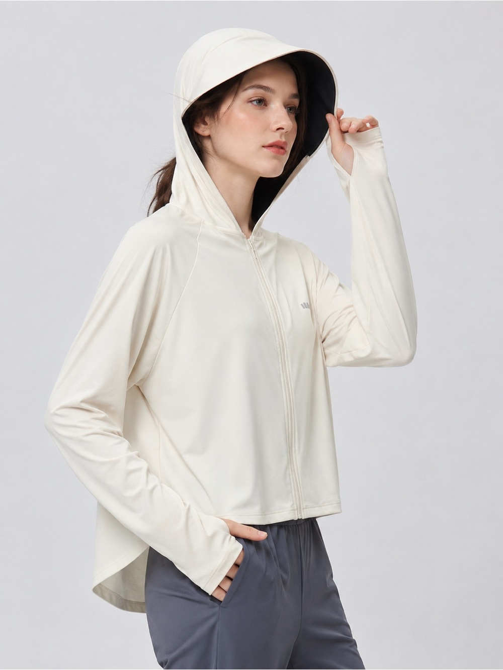 NET Beneunder AL118 Women's Ivory UPF 100+ Cooling Cape Sun Jacket SizeM